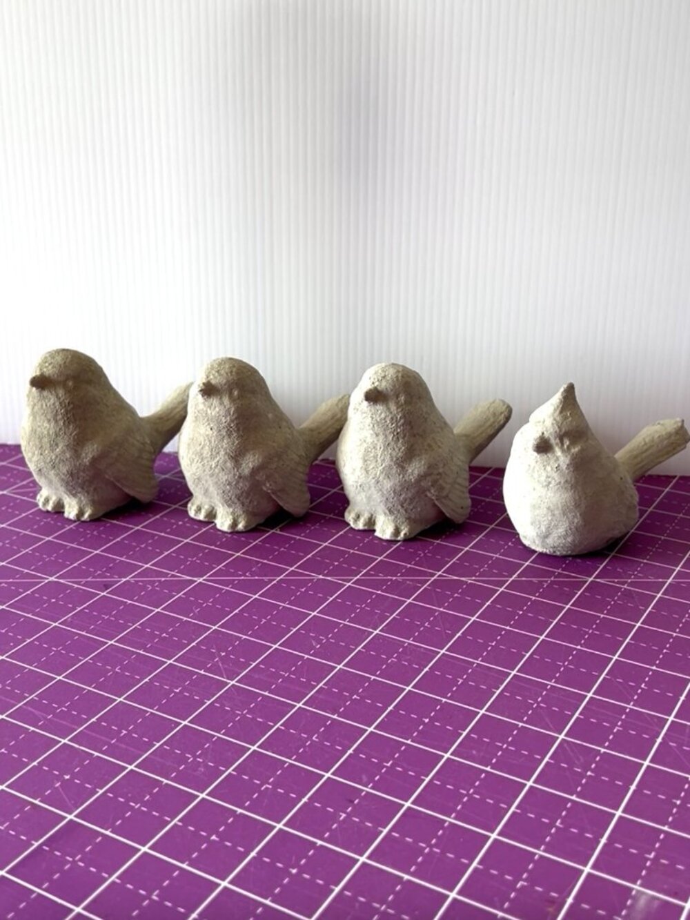 4 RESIN GARDEN BIRDS